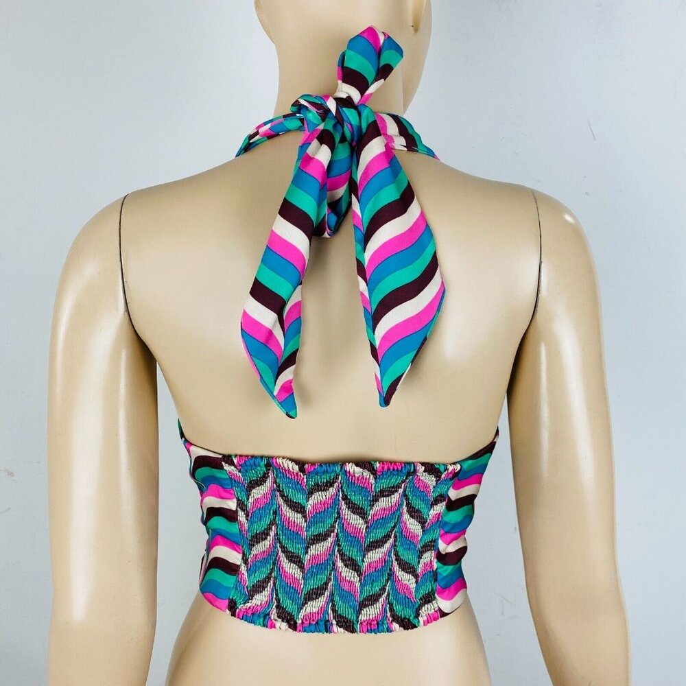 Zara Colorful Mod Bohemian Wavy Print Summer Wome… - image 3